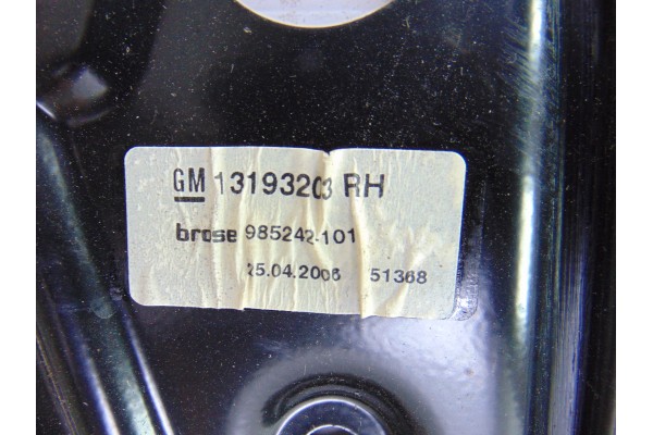 13193203 ELEVALUNAS TRASERO DERECHO OPEL ASTRA H TWIN TOP