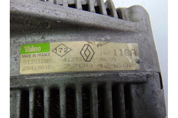 Alternador, Renault Megane I Scenic (JA0) 1.9 D Alize 1999, 7700424582