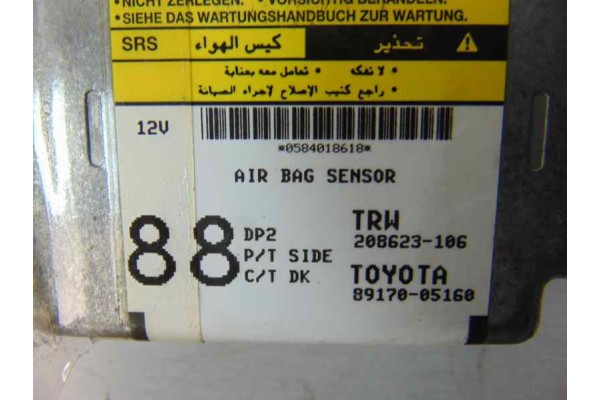 Centralita airbag, Toyota Avensis Berlina (T25) 2.0 D4-D Executive Berlina (5-ptas.) 2003, 89170-05160