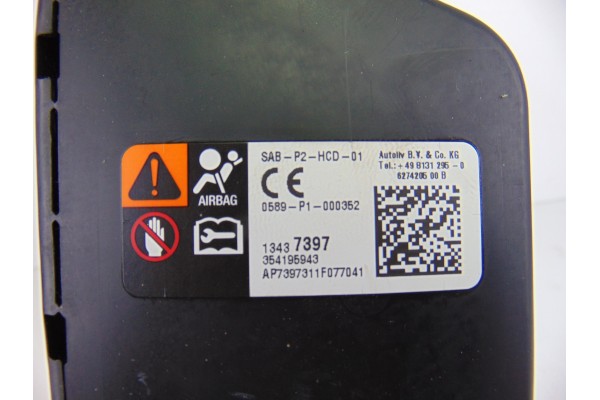 13437397  AIRBAG LATERAL DERECHO OPEL ASTRA J SPORTS TOURER Excellence 2015 13437397 197691 OPEL - 1