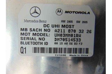 Centralita confort, Mercedes-benz Clase e (Bm 211) Berlina E 220 Cdi (211.006) 2006, A2118703226