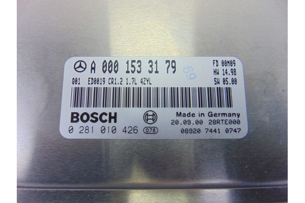 Centralita motor uce, Mercedes-benz Clase a (Bm 168) 170 Cdi (168.008) 2000, A0001533179