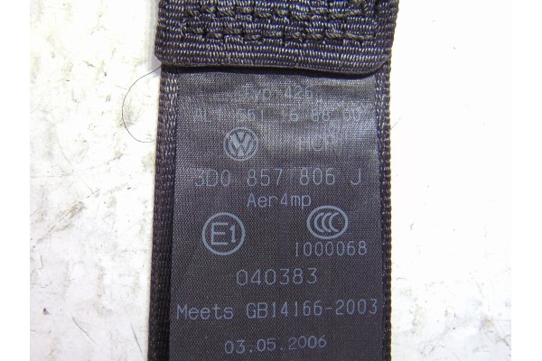 3D0857806J CINTURON SEGURIDAD TRASERO DERECHO VOLKSWAGEN PHAETON (3D3/3D7) TDI V6 4Motion (5 asientos) 2007 3D0857806J 198593 VO