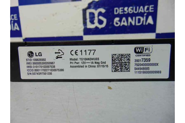 Módulo electrónico, Opel Astra K Berlina 5P Dynamic Start/Stop 2015, 39017359 usado 4