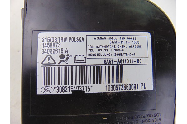 8A61-A611D11-BC AIRBAG LATERAL IZQUIERDO FORD FIESTA (CB1) Ambiente 2008 8A61-A611D11-BC 198887 FORD - 2