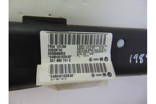 3D1880741C  AIRBAG CORTINA DELANTERO IZQUIERDO VOLKSWAGEN PHAETON (3D3/3D7) TDI V6 4Motion (5 asientos) 2007 3D1880741C 198965 V