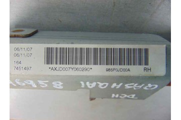 Airbag cortina delantero derecho, Nissan Qashqai (J10) Acenta 2007, 985P0JD00A
