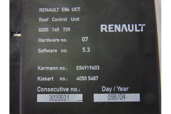Módulo electrónico, Renault Megane Ii Coupe/cabrio Confort Authentique 2004, 8200149739