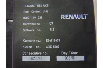 Módulo electrónico, Renault Megane Ii Coupe/cabrio Confort Authentique 2004, 8200149739