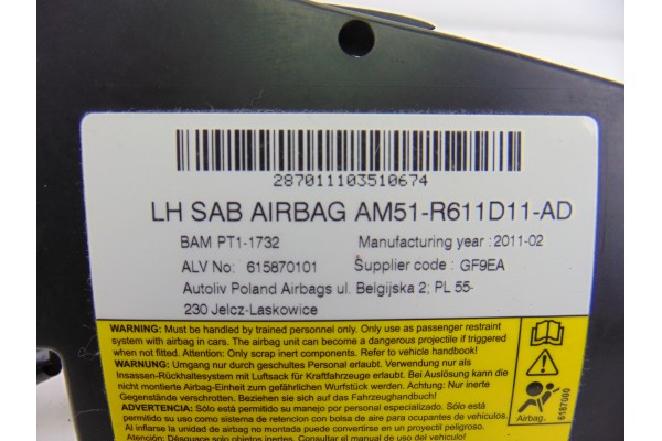 Airbag lateral izquierdo, Ford Focus Berlina (CB8) Trend 2011, AM51-R611D11-AD
