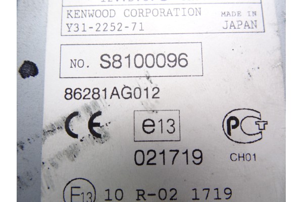 Pantalla multifuncion, Subaru Legacy Combi/ Outback (B13/BP) 2.5 Sw 2005, 86281AG012