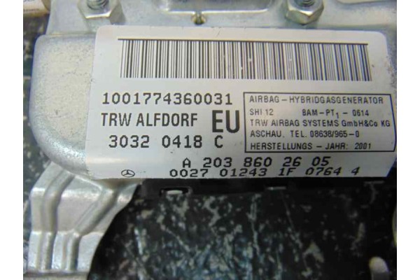 Airbag lateral delantero derecho, Mercedes-benz Clase C (Bm 203) Berlina 220 Cdi (203.006) 2002, A2038602605