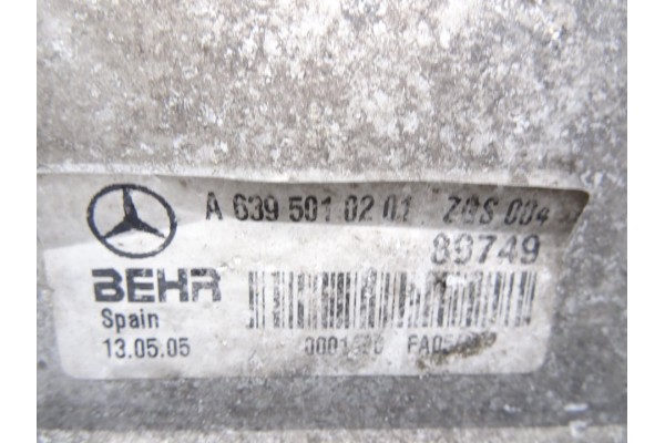 Intercooler, Mercedes-benz Vito Furgón (639) 109 CDI Compacto (639.601) 2005, A6395010201