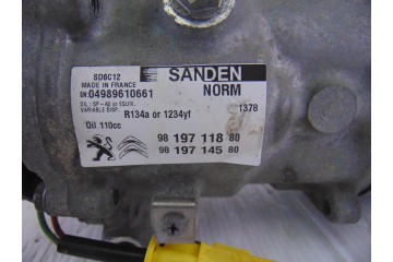 Compresor aire acondicionado, Peugeot 508 Sw Active 2017, 9819711880