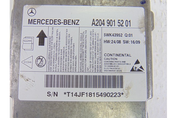 Centralita airbag, Mercedes-benz Clase Glk (Bm 204) GLK 350 CDI 4-Matic (204.983) 2010, A2049015201