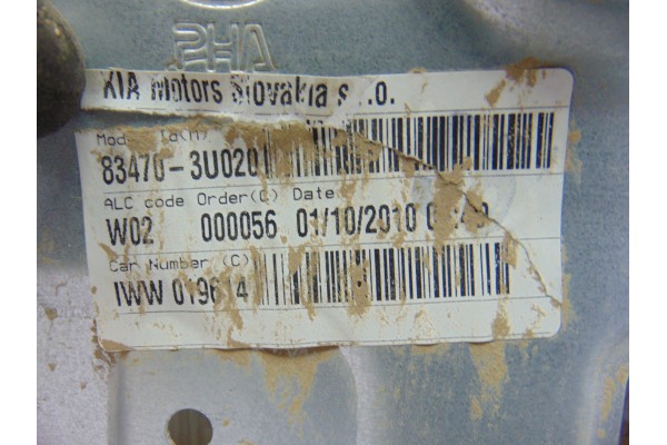 83470-3U020  ELEVALUNAS TRASERO IZQUIERDO KIA SPORTAGE (SL) Concept 4x2 2010 83470-3U020 200348 KIA - 1