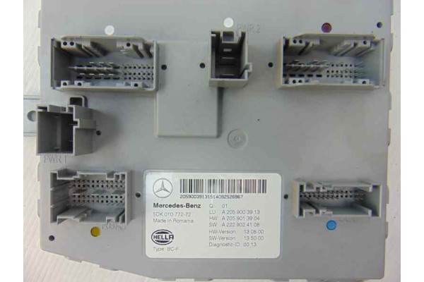 Caja reles / fusibles, Mercedes-benz Clase C (Bm 205) Berlina C 300 CDI BlueTEC Hybrid (205.012) 2014, A2059003913