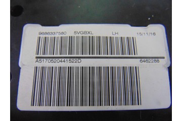 Airbag lateral izquierdo, Peugeot 508 Sw Active 2017, 9686337580
