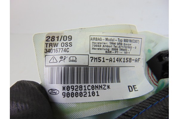 Airbag cortina delantero derecho, Ford Focus Berlina (CB4) Trend 2009 usado 4