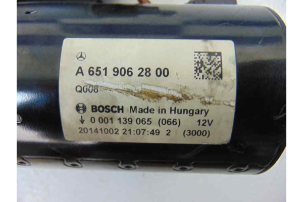 Motor arranque, Mercedes-benz Clase C (Bm 205) Berlina C 300 CDI BlueTEC Hybrid (205.012) 2014, A6519062800