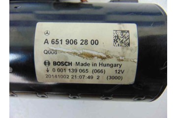 Motor arranque, Mercedes-benz Clase C (Bm 205) Berlina C 300 CDI BlueTEC Hybrid (205.012) 2014, A6519062800