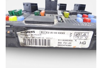 Caja reles / fusibles, Citroen C3 1.4 HDi Premier 2004, 9652474380