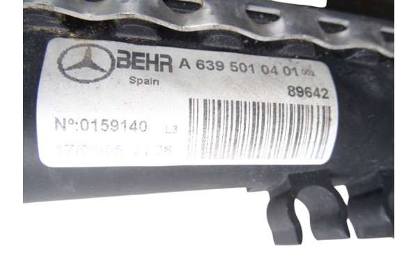 Radiador agua, Mercedes-benz Vito Furgón (639) 109 CDI Compacto (639.601) 2005, A6395010401 usado 4