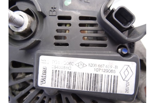 Alternador, Renault Scenic Ii (Jm) Authentique 2007, 8200667619B usado 4
