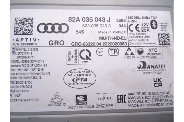 Sistema navegacion gps, Audi Q3 (F3B) 35 TDI S line 2022, 82A035043J usado 4
