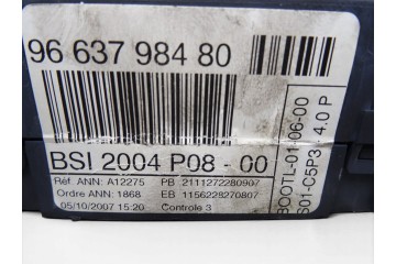 Caja reles / fusibles, Peugeot 207 Xs 2008, 9663798480