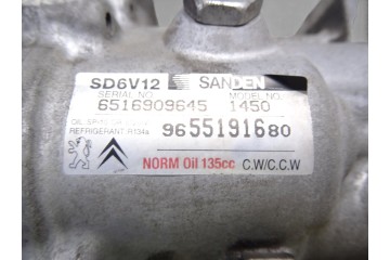 Compresor aire acondicionado, Citroen C2 Collection 2007, 9655191680