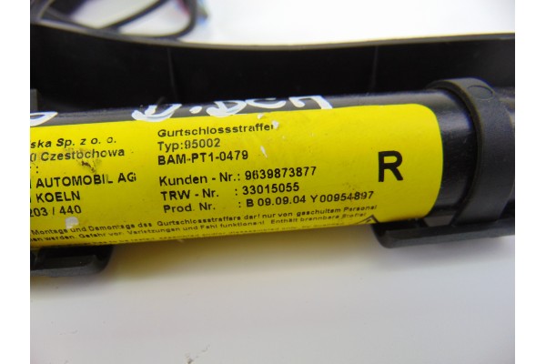 Pretensor airbag derecho, Citroen C3 1.4 16V SensoDrive X-Tr 2004, 9639873877 usado 5