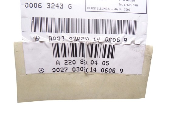 Airbag lateral trasero derecho, Mercedes-benz Clase S (Bm 220) Berlina 500 (220.075) 2003, A220860405