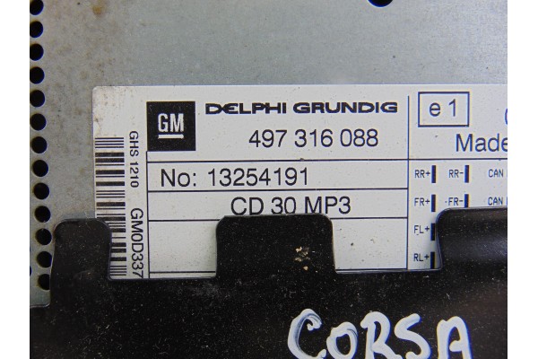 Sistema audio / radio cd, Opel Corsa D Sport 2008, 13254191 usado 5