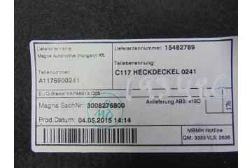 Guarnecido porton trasero, Mercedes-benz Clase Cla (Bm 117) CLA 220 CDI 4Matic (117.305) 2015, A1176900241