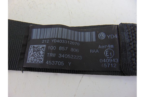 Cinturon seguridad trasero derecho, Volkswagen Eos (1F7)(2006) 2.0 Tdi 2006, 1Q0857806