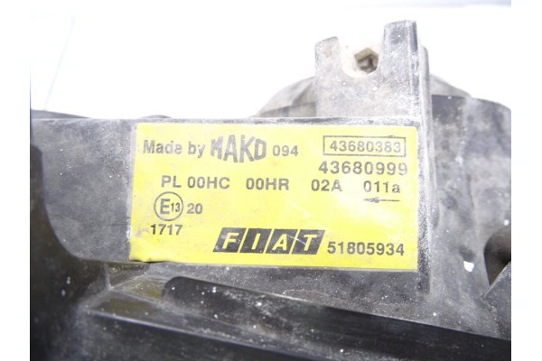 Faro derecho, Fiat I Doblò Cargo 1.3 Jtd SX Furgón 2007, 51805934 usado 5