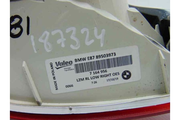 Piloto trasero derecho, BMW Serie 1 Berlina (E81/E87) 118d 2008, 89503973 usado 5