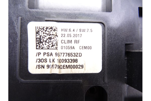 Mando climatizador, Peugeot 308 Access 2014, 96777653