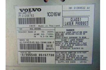 Sistema audio / radio cd, Volvo C30 1.6 D 2008, 31266763