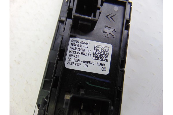 Mando elevalunas delantero izquierdo, Peugeot 5008 Active 2017, 96788264