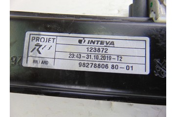 Elevalunas trasero derecho, Peugeot 508 GT Line 2018, 9827880680
