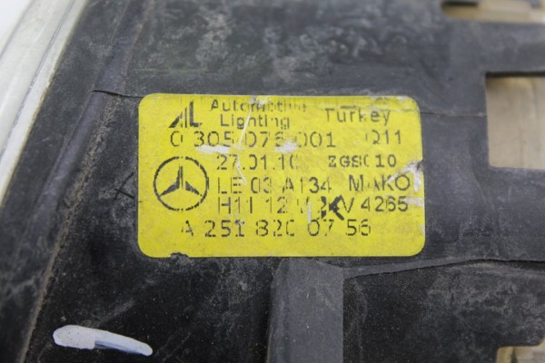 Faro antiniebla izquierdo, Mercedes-benz Clase a (Bm 169) A 180 Cdi (169.007) 2010, A2518200756