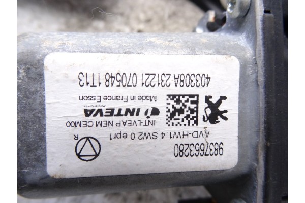 Elevalunas delantero derecho, Peugeot 508 Allure Pack 2022, 9837663280