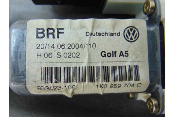 Elevalunas trasero derecho, Volkswagen Golf V (1K1)(10.2003) Trendline 2004, 1K0959704C