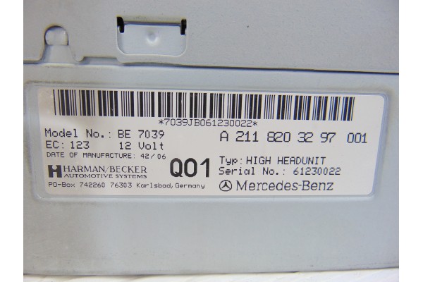 Sistema navegacion gps, Mercedes-benz Cls (Bm 219) 350 Cgi (219.357) 2006, A2118203297