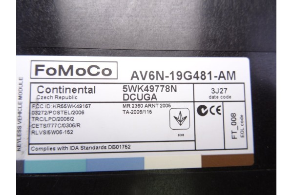 Módulo electrónico, Ford Kuga (Cbs) Titanium 2013, AV6N19G481AM