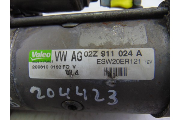 Motor arranque, Volkswagen Golf Vi (5K1)(10.2008) Rabbit BlueMotion 2010, 02Z911024A