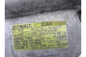 46782669 COMPRESOR AIRE ACONDICIONADO FIAT II PUNTO (188) BERLINA 1.2 8V Active 2005 46782669 208009 FIAT - 3