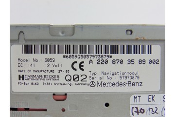 Sistema navegacion gps, Mercedes-benz Clase e (Bm 211) Berlina E 320 CDI 4-Matic (211.089) 2005, A2208703589